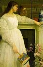 James Abbott Mcneill Whistler Canvas Paintings - Symphony in White no.2 The Little White Girl